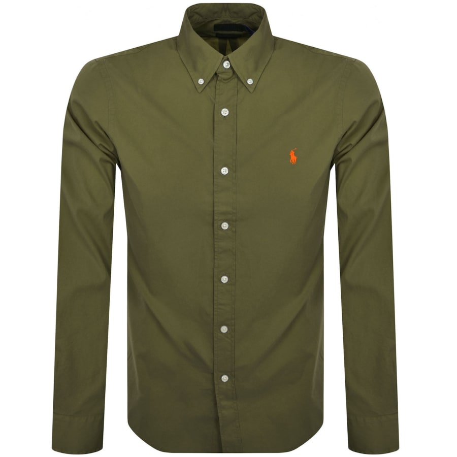 Tシャツ・カットソー Ralph Lauren FW25 Olive green linen shirt (710966294 004) 29736421_58858916_600.jpg